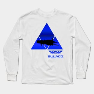 Alien Sulaco spaceship blue Long Sleeve T-Shirt